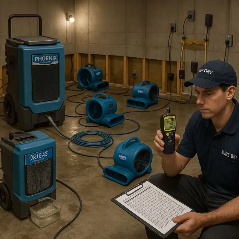 Structural Drying and Dehumidification process in Union City, OK